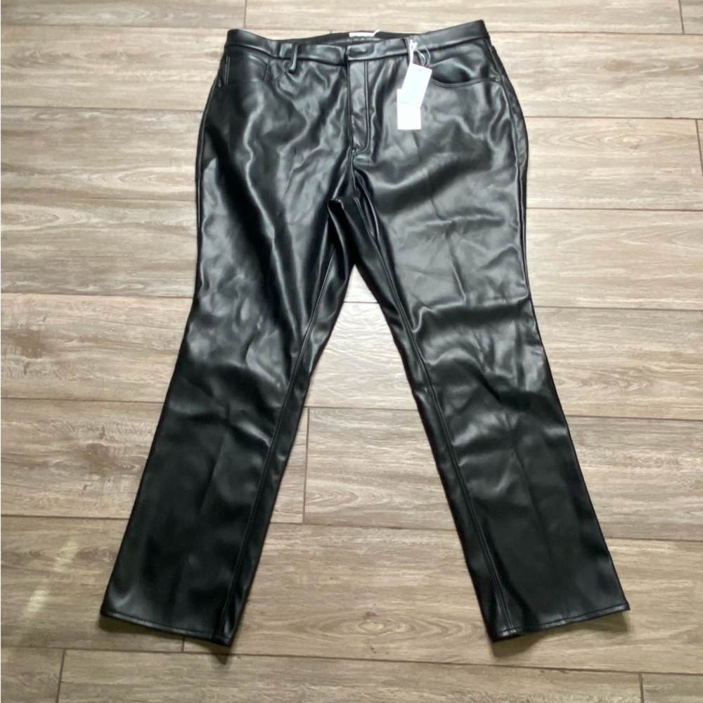 Good American 20 Black Faux Leather Pants - Picture 5 of 13